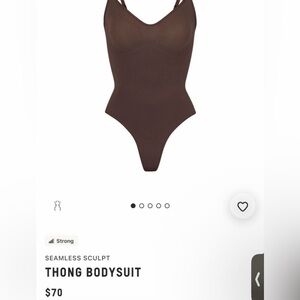 SKIMS Brown Thong Bodysuit Shapewear